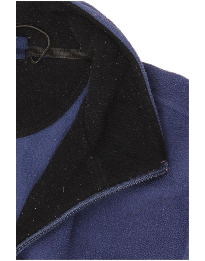 Marks & Spencer Herren-Fleecepullover „Harbor“ in Blau mit Reißverschluss und Kragen in mittlerem Marineblau