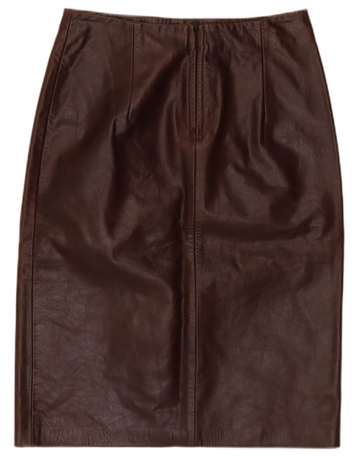 Vintage Damen Lederrock IT 40 Small W28 Braunes Leder
