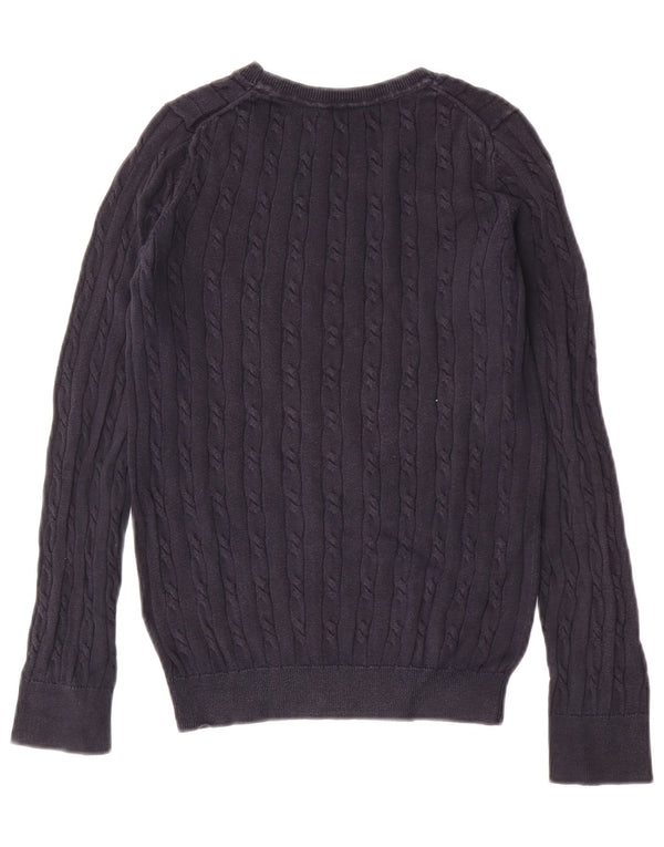 Tommy Hilfiger Damen-Pullover mit U-Boot-Ausschnitt, Gr. 6, XS, Marineblau, Baumwolle