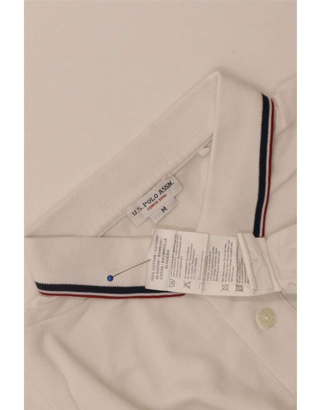 U.S. Polo Assn. Herren-Poloshirt aus mittelweißer Baumwolle