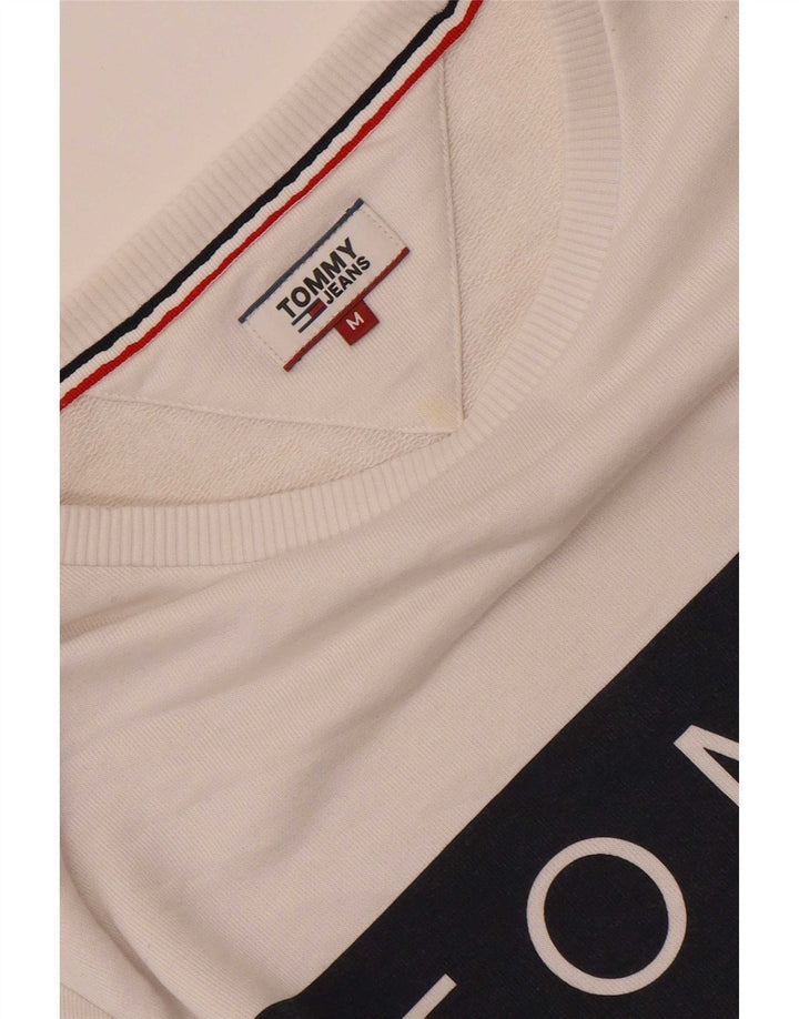 Tommy Hilfiger Damen-Sweatshirt-Pullover UK 14 Mittelweiß Farbblock