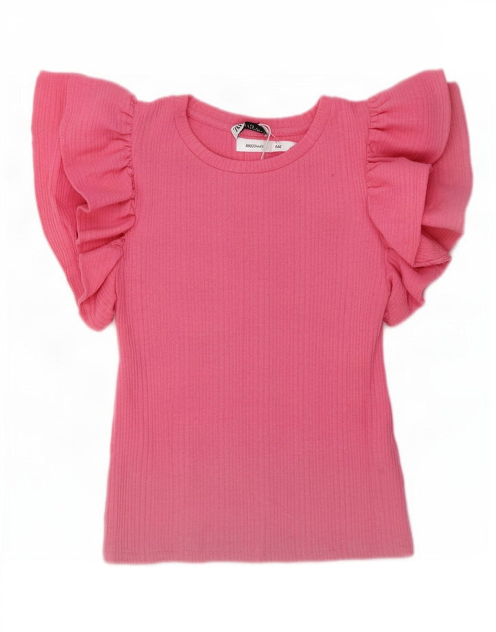Zara Damen Blusenoberteil UK 10 Small Pink Polyester