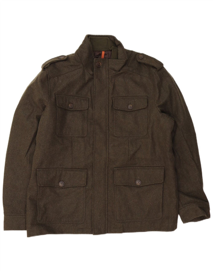 Dockers Herren Militär-Utility-Jacke UK 42 XL Khaki Wolle