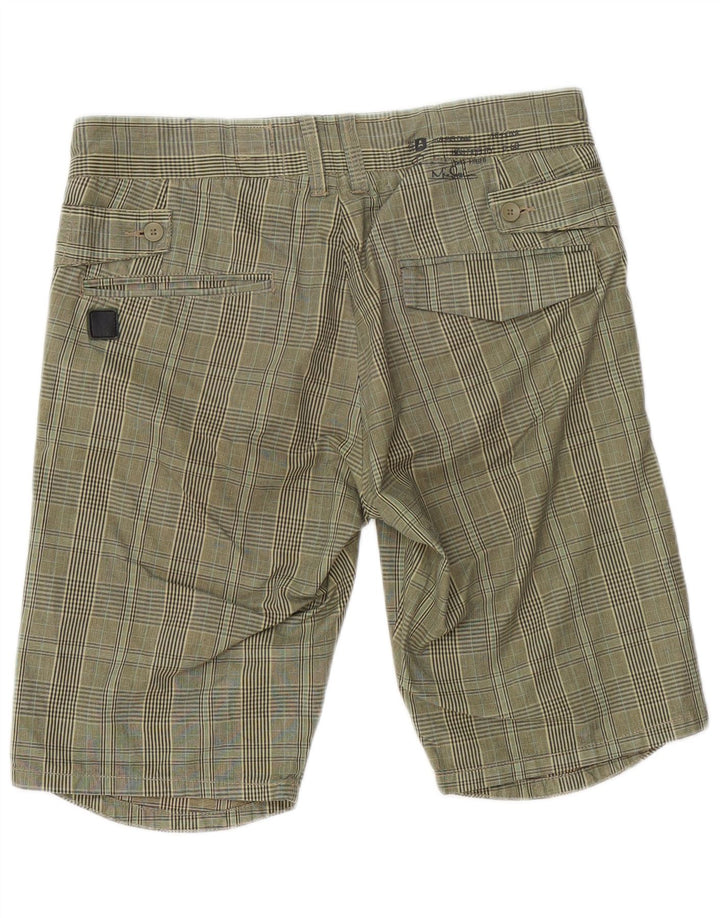 Jack & Jones Herren-Chinoshorts, mittelgroß, W32, Khaki, kariert, Baumwolle