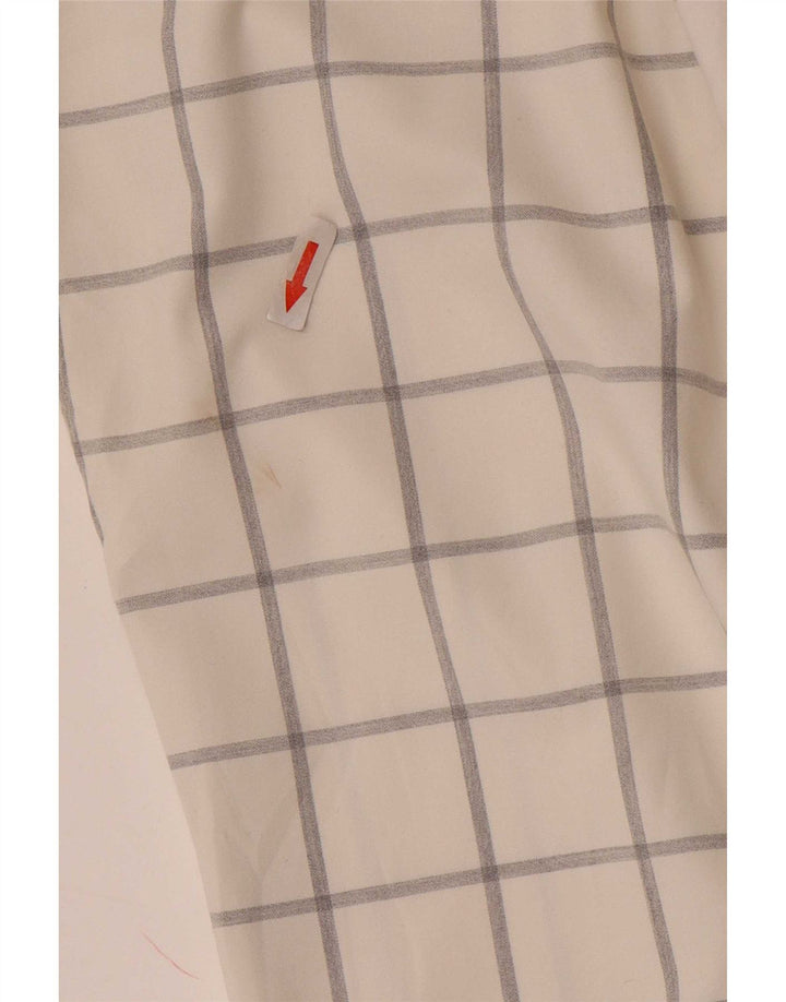 Zara Slim Chino-Hose für Herren, EU 40, M, B31, L33, weiß kariertes Polyester