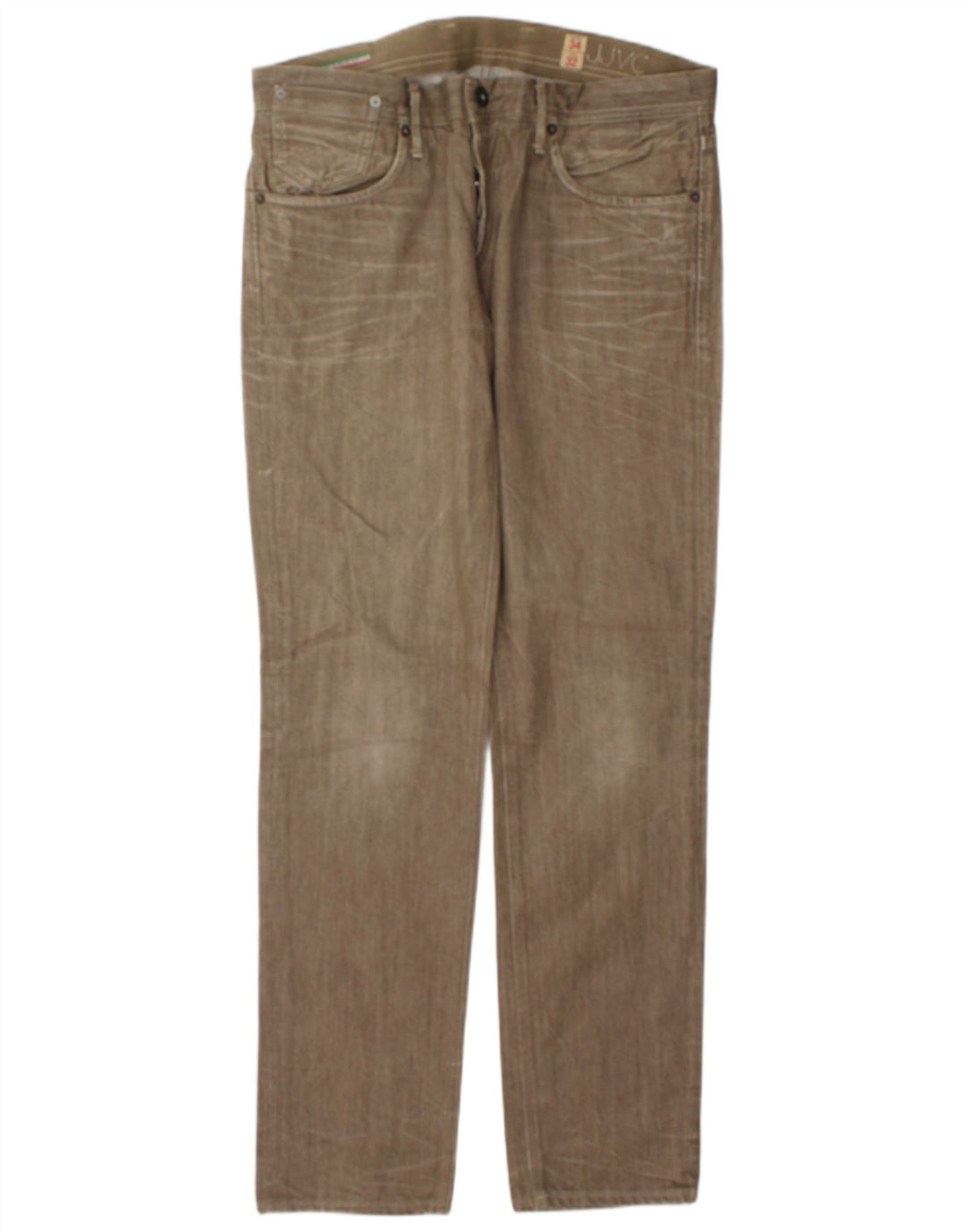 Jack & Jones Herren Straight Jeans W34 L32 Khaki Baumwolle