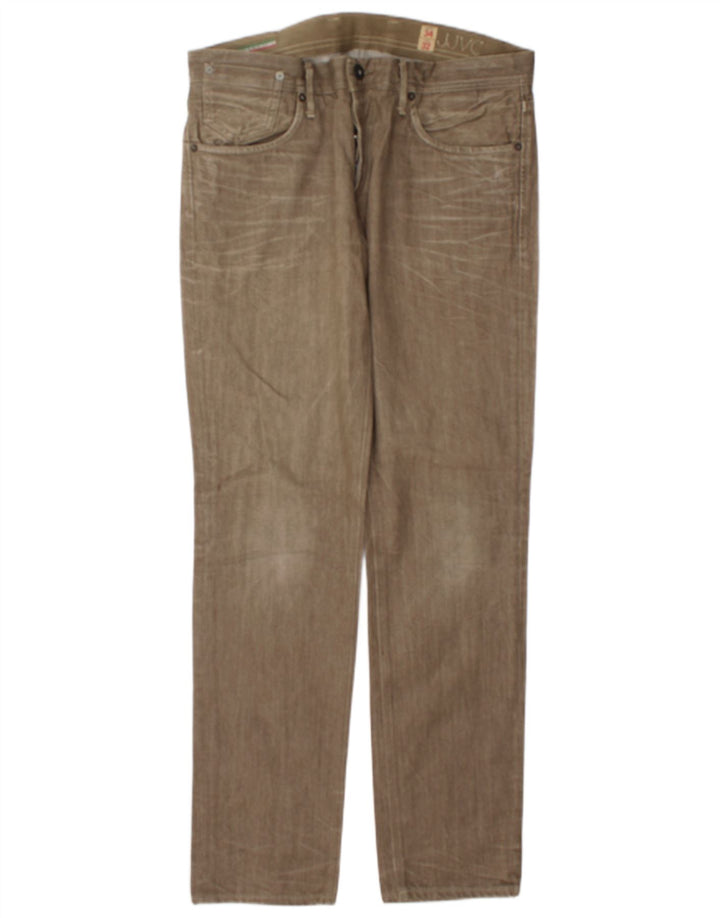 Jack & Jones Herren Straight Jeans W34 L32 Khaki Baumwolle