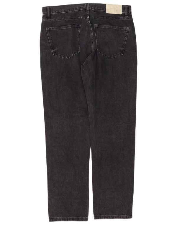 Zara Herren Straight Jeans EU 44 Large W34 L31 Schwarze Baumwolle
