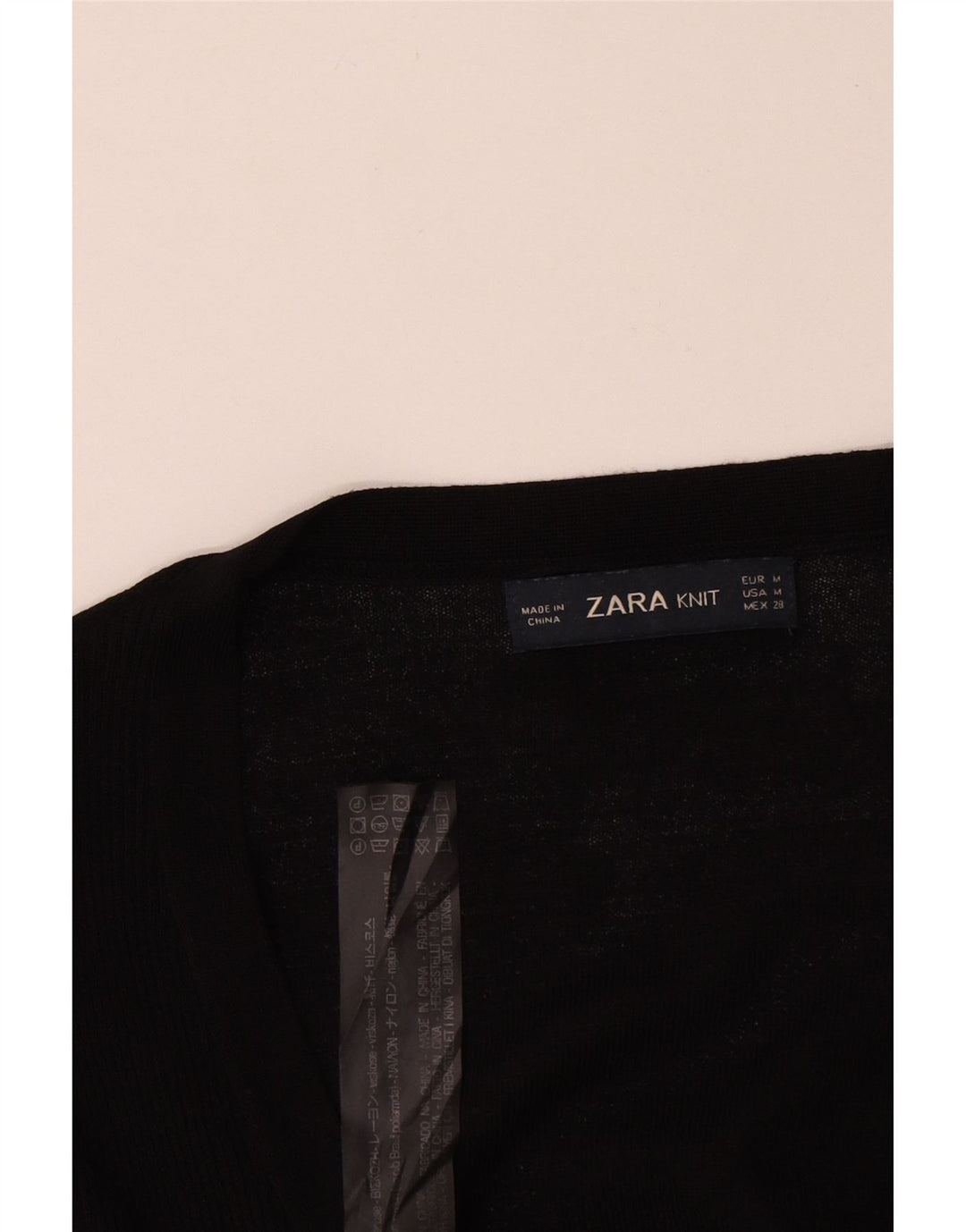 Zara Damen-Cardigan-Pullover UK 12 Mittelschwarze Viskose
