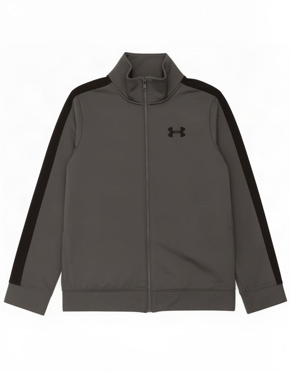 Under Armour Jungen-Trainingsanzug-Top-Jacke, 11–12 Jahre, Größe L, Grau, Farbblock