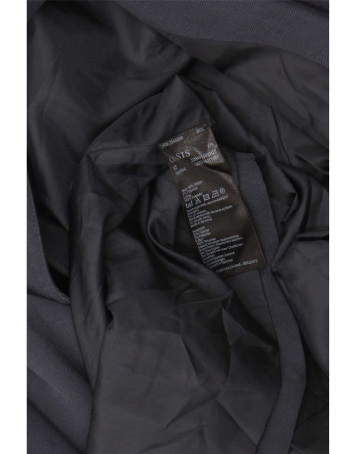 Oasis Damen Trenchcoat UK 6 XS Marineblaue Viskose