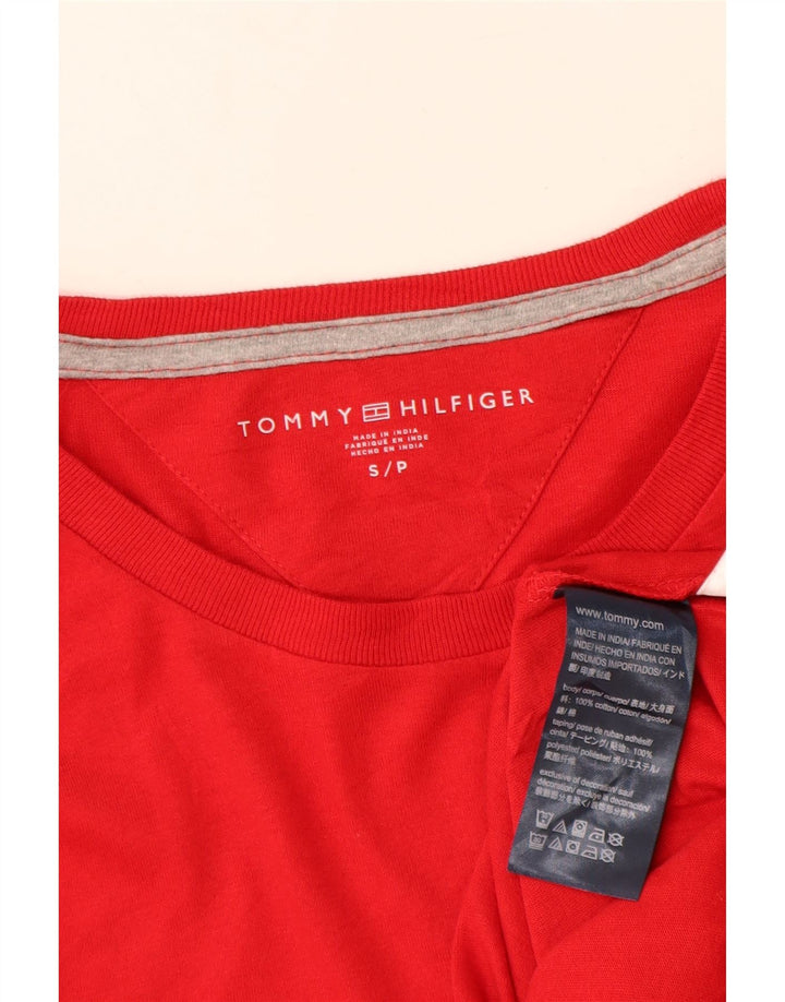 Tommy Hilfiger Herren-Oberteil mit Grafik, langärmlig, klein, rot, Baumwolle