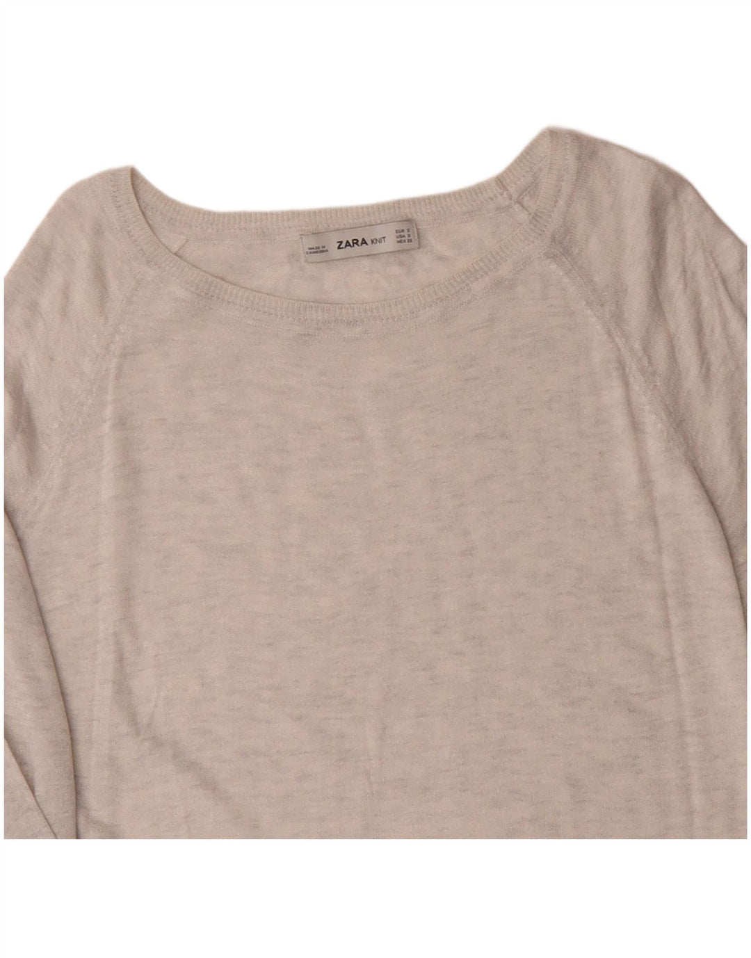 ZARA Damen-Pullover, übergroß, U-Boot-Ausschnitt, Gr. 10, Größe S, Grau
