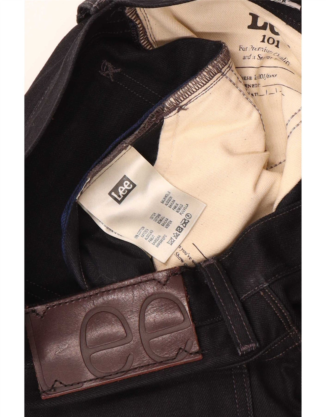 Lee Herren 101 Rider Slim Jeans W31 L34 Schwarze Baumwolle