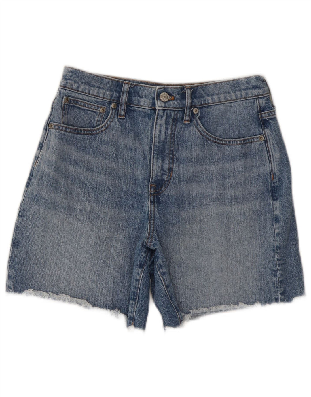 J. CREW Damen-Jeansshorts mit mittelhohem Bund, W27, Größe S, Blau, Baumwolle