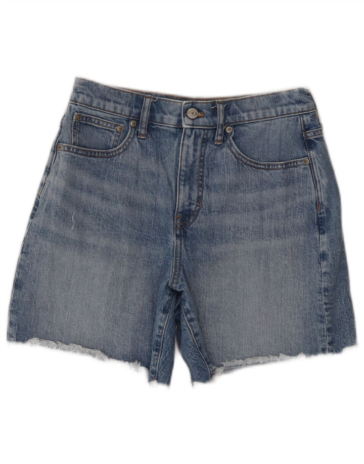 J. CREW Damen-Jeansshorts mit mittelhohem Bund, W27, Größe S, Blau, Baumwolle