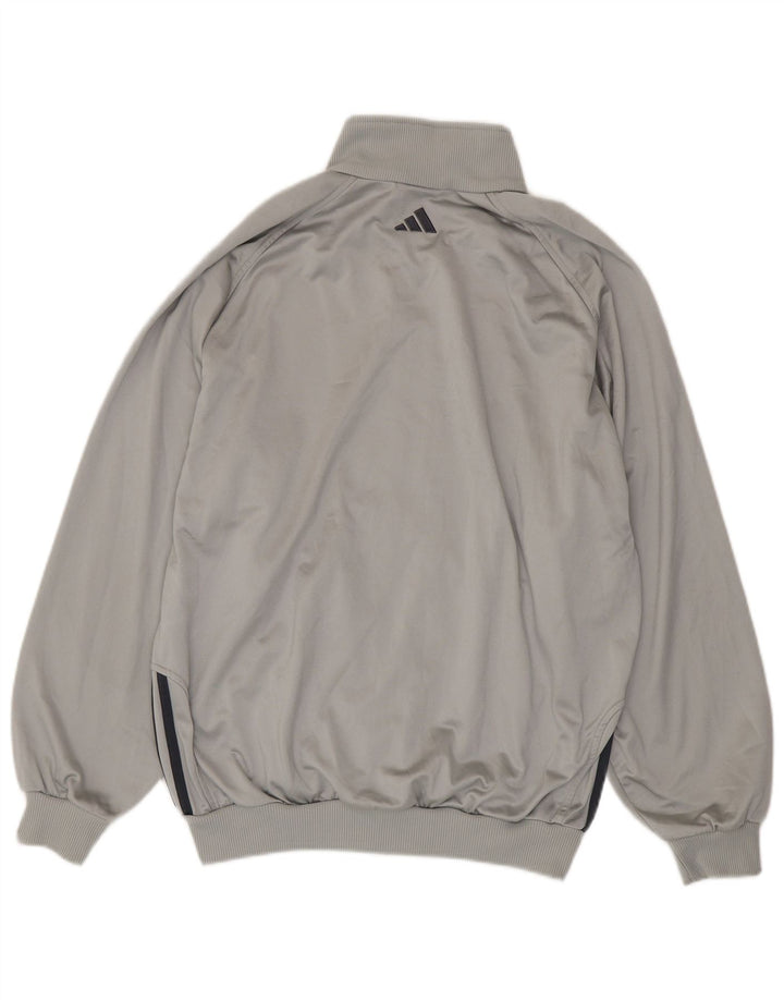 Adidas Herren Loose Fit Trainingsanzug Top Jacke UK 40/42 Mittelgraues Polyester