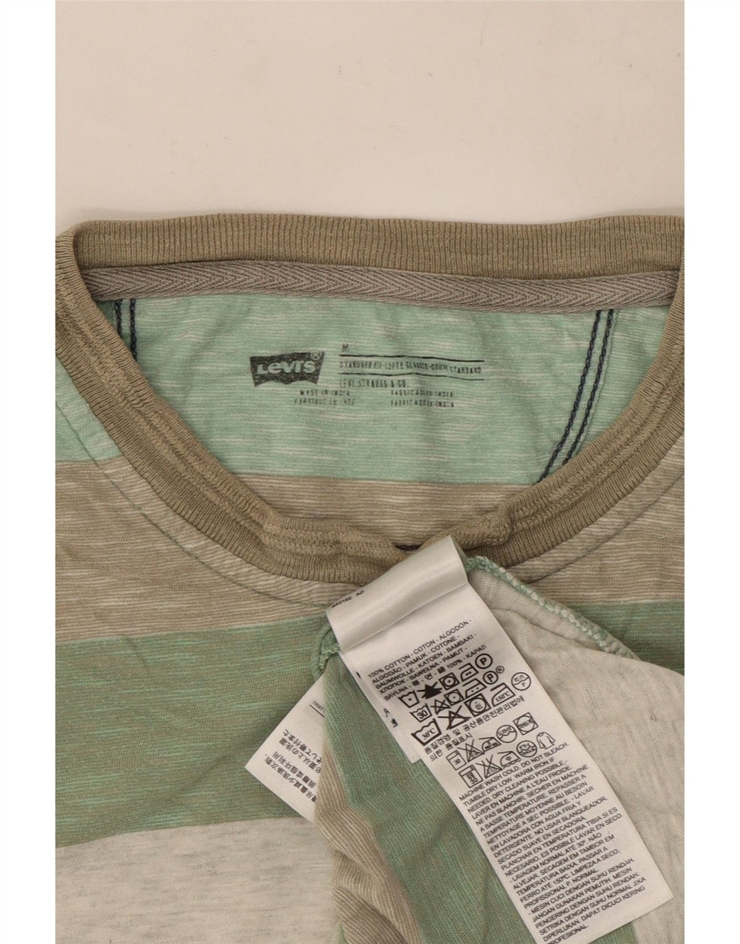 Levi's Herren-T-Shirt mit Standard-Passform, mittelgroß, mehrfarbig, gestreift, Baumwolle