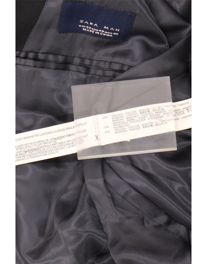 Zara Herren-Blazer mit 2 Knöpfen, EU 50, mittelschwarze Viskose