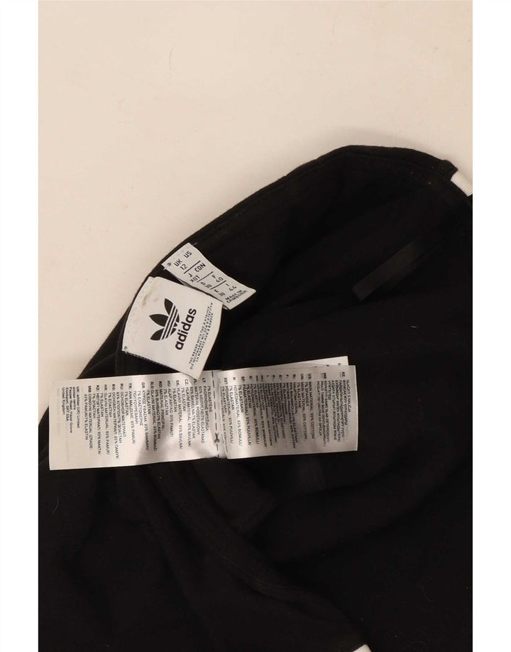 Adidas Damen Crop Trägerloses Top UK 12 Mittelschwarze Baumwolle
