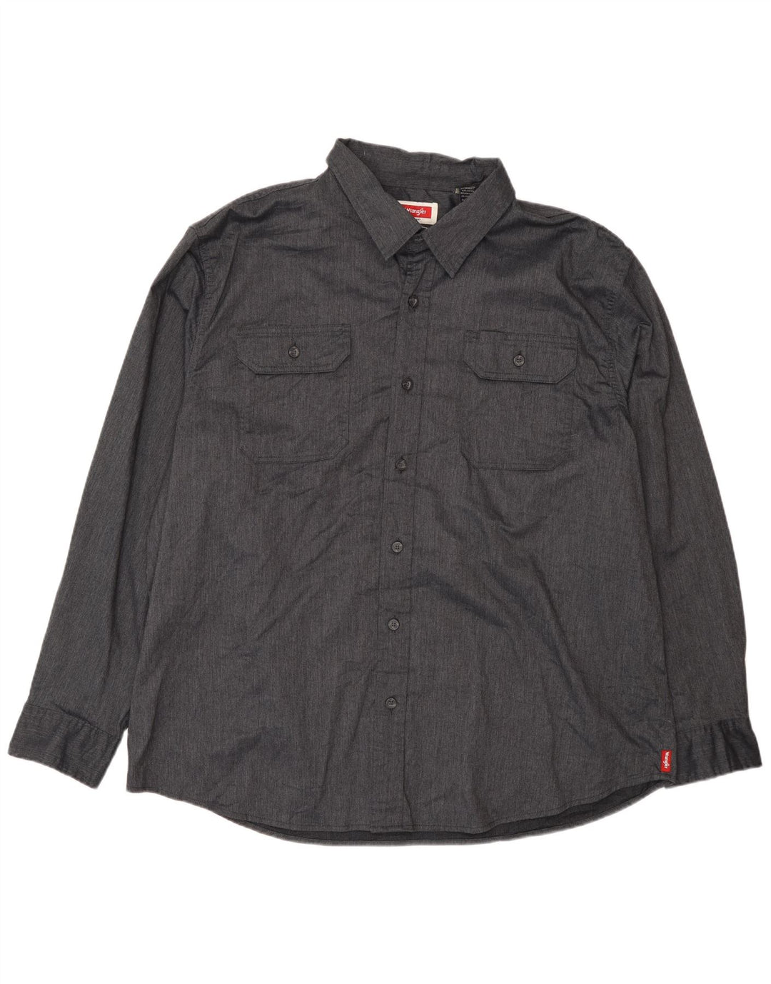 Wrangler Herrenhemd 2XL Graue Baumwolle