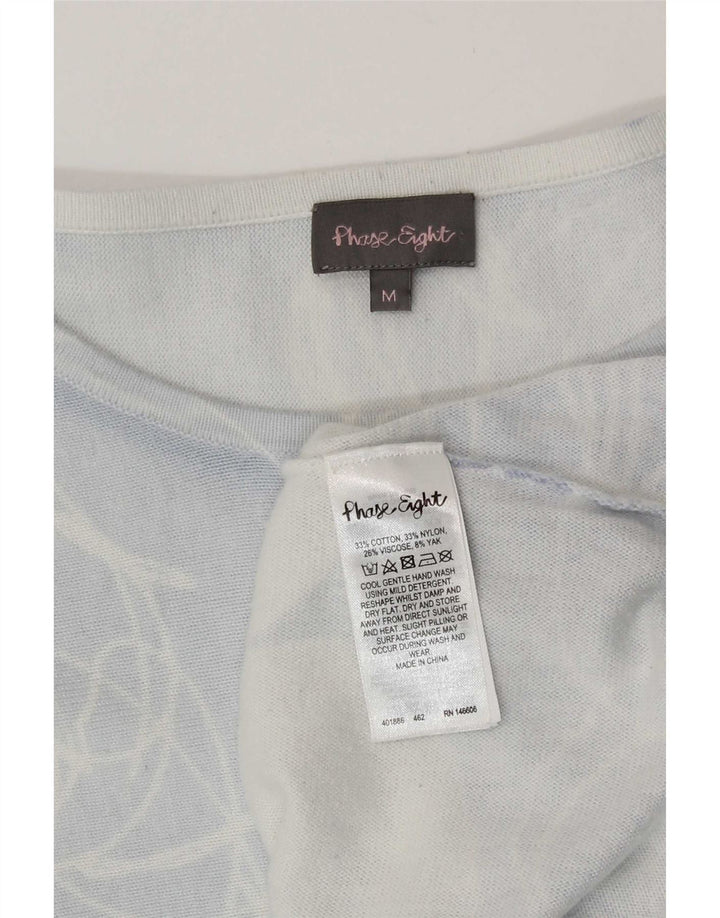 Phase Eight Damen-Top, 3/4-Ärmel, UK-Größe 12, mittelblau, geblümt, Baumwolle