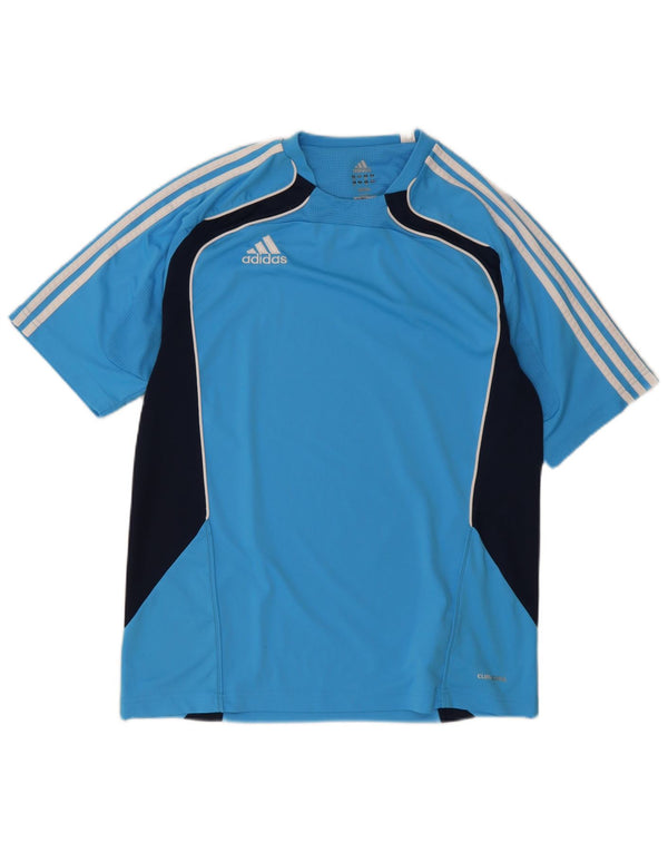 Adidas Herren Climacool T-Shirt Top UK 42/44 Großes blaues Colourblock-Polyester