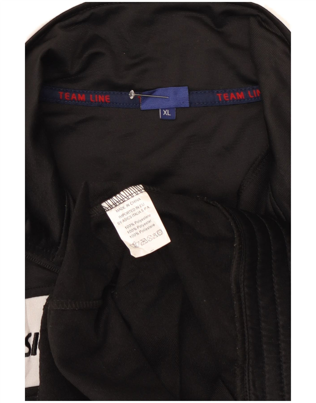 Asics Herren-Trainingsanzug mit grafischem Oberteil, XL, Schwarz, Farbblock-Polyester