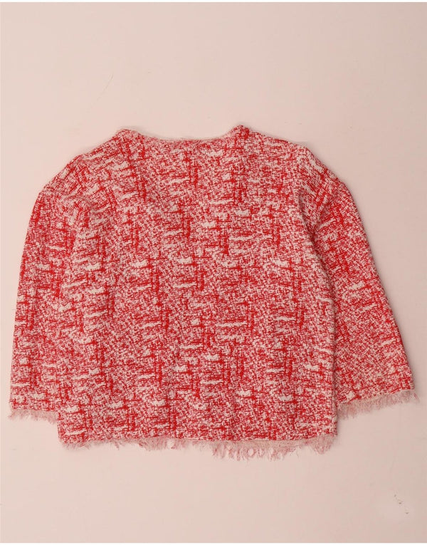 Zara Damen-Cardigan mit 3/4-Ärmeln und offenen Ärmeln, UK 14, mittelrot meliert