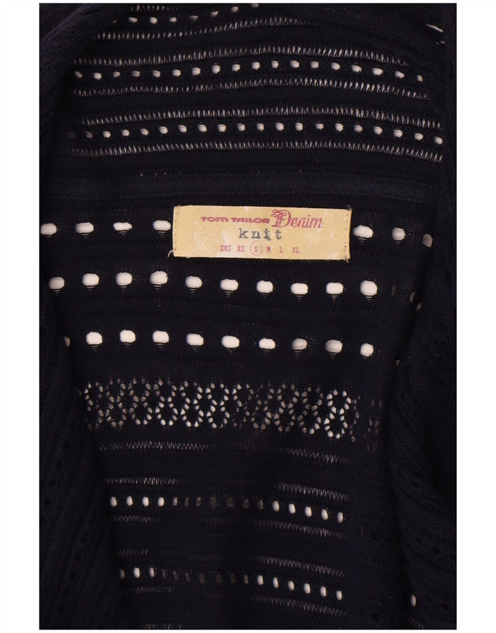 Tom Tailor Damen Asymmetrischer offener Cardigan-Pullover UK 10 Small Marineblau