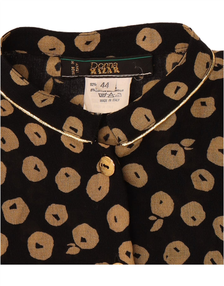 DONNA MIZAR Womens Long Sleeve Blouse Top IT 44 Medium Black Spotted Vintage Donna Mizar and Second-Hand Donna Mizar from Messina Hembry 