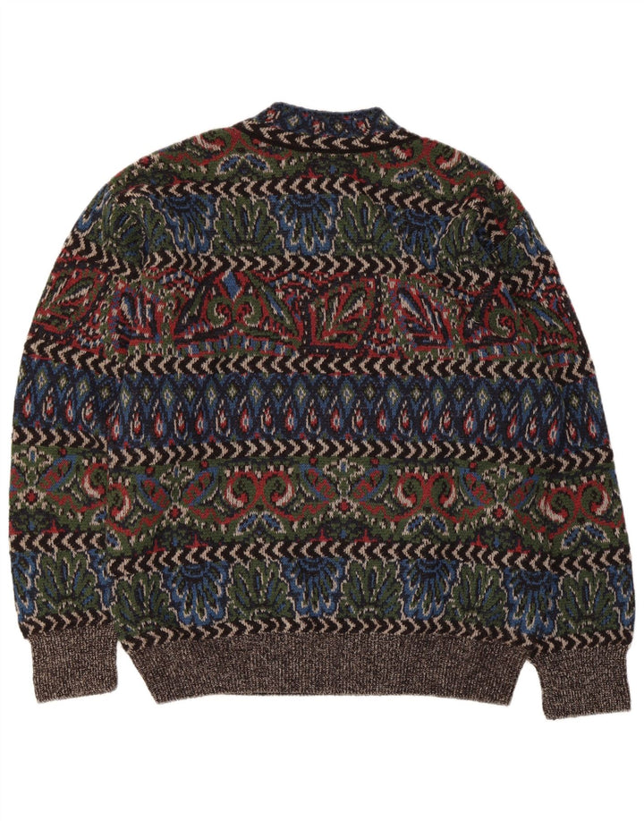 Vintage Herren Rollkragenpullover Pullover Große mehrfarbige geometrische Wolle