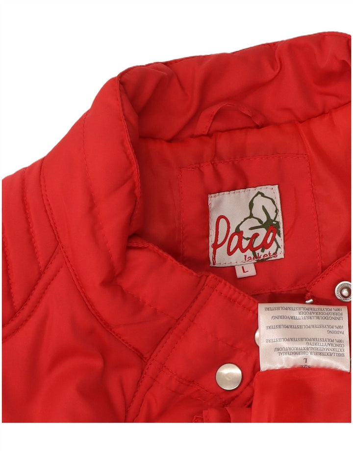 Paco Damen Wattierte Weste UK 16 Large Rot Polyester