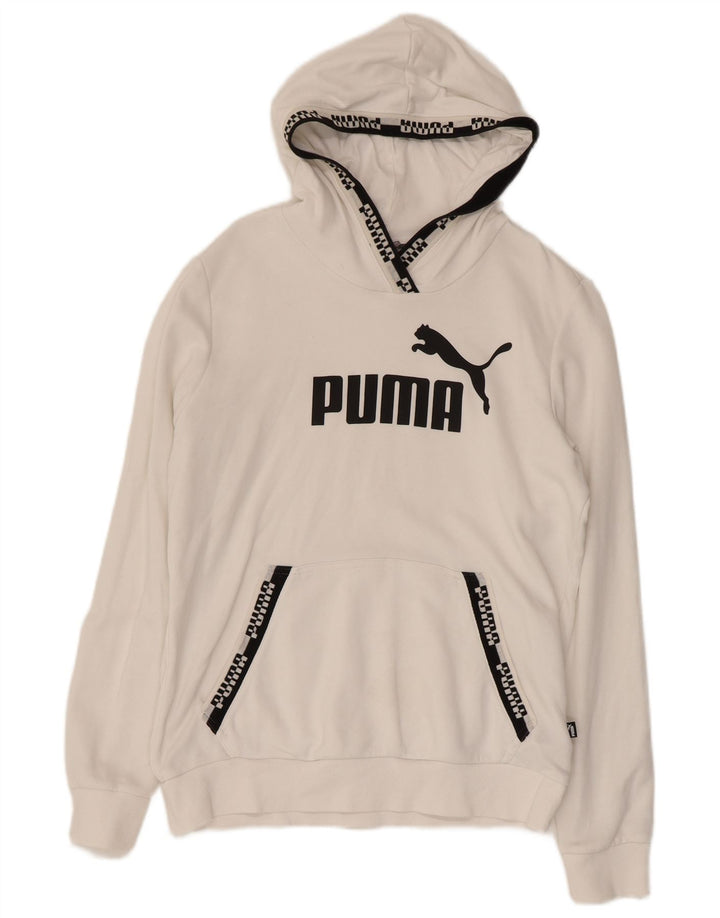 PUMA Damen Graphic Hoodie Pullover UK 14 Mittelweiße Baumwolle