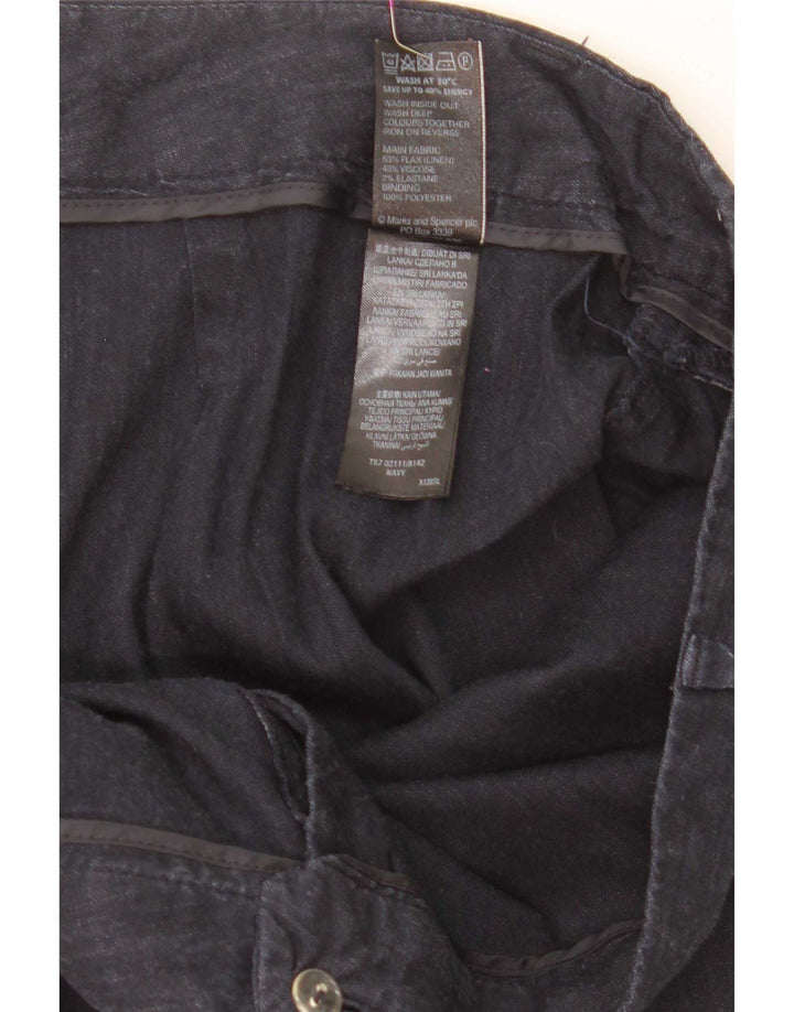 Marks & Spencer Damen-Kurzhose W36 L25 Marineblaues Leinen