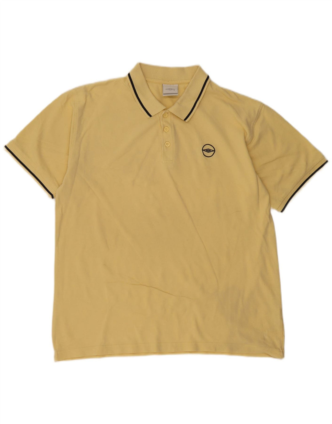 UMBRO Mens Polo Shirt XL Yellow Cotton