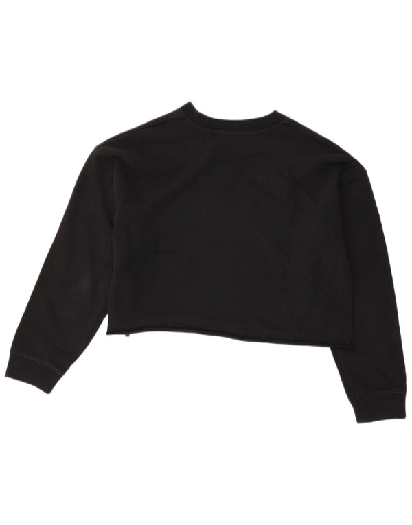 Levi's Damen Crop Sweatshirt Pullover UK 10 Small Schwarz Colourblock