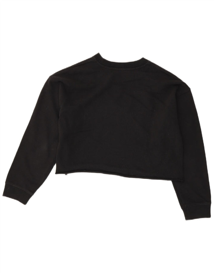 Levi's Damen Crop Sweatshirt Pullover UK 10 Small Schwarz Colourblock