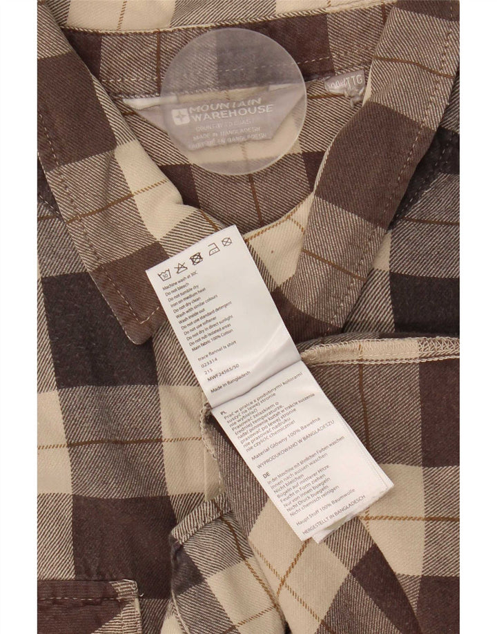 Mountain Warehouse Herren-Flanellhemd 2XL, braun karierte Baumwolle