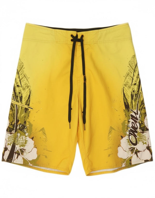 O'Neill Herren-Badeshorts, groß, Polyester mit gelbem Blumenmuster