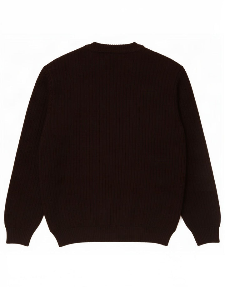 Malagrida Herren-Strickjacke aus Wildleder, großes braunes Leder