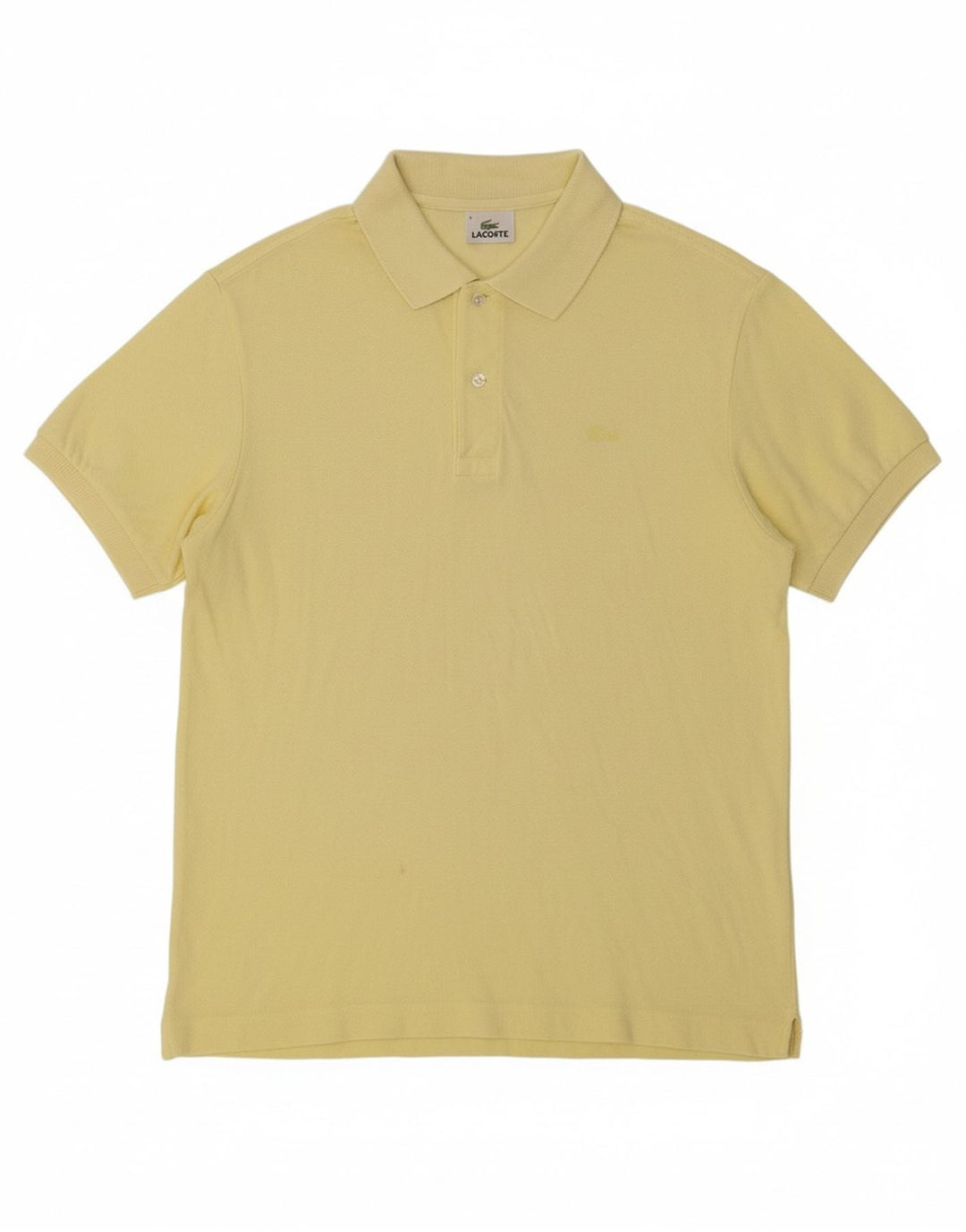 LACOSTE Mens Polo Shirt Size 4 Medium Yellow Cotton