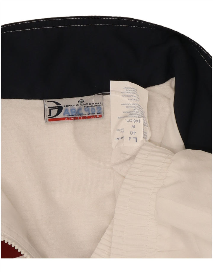 Sergio Tacchini Jungen-Trainingsanzug, Oberteil, Jacke, 11–12 Jahre, Größe L, Weiß