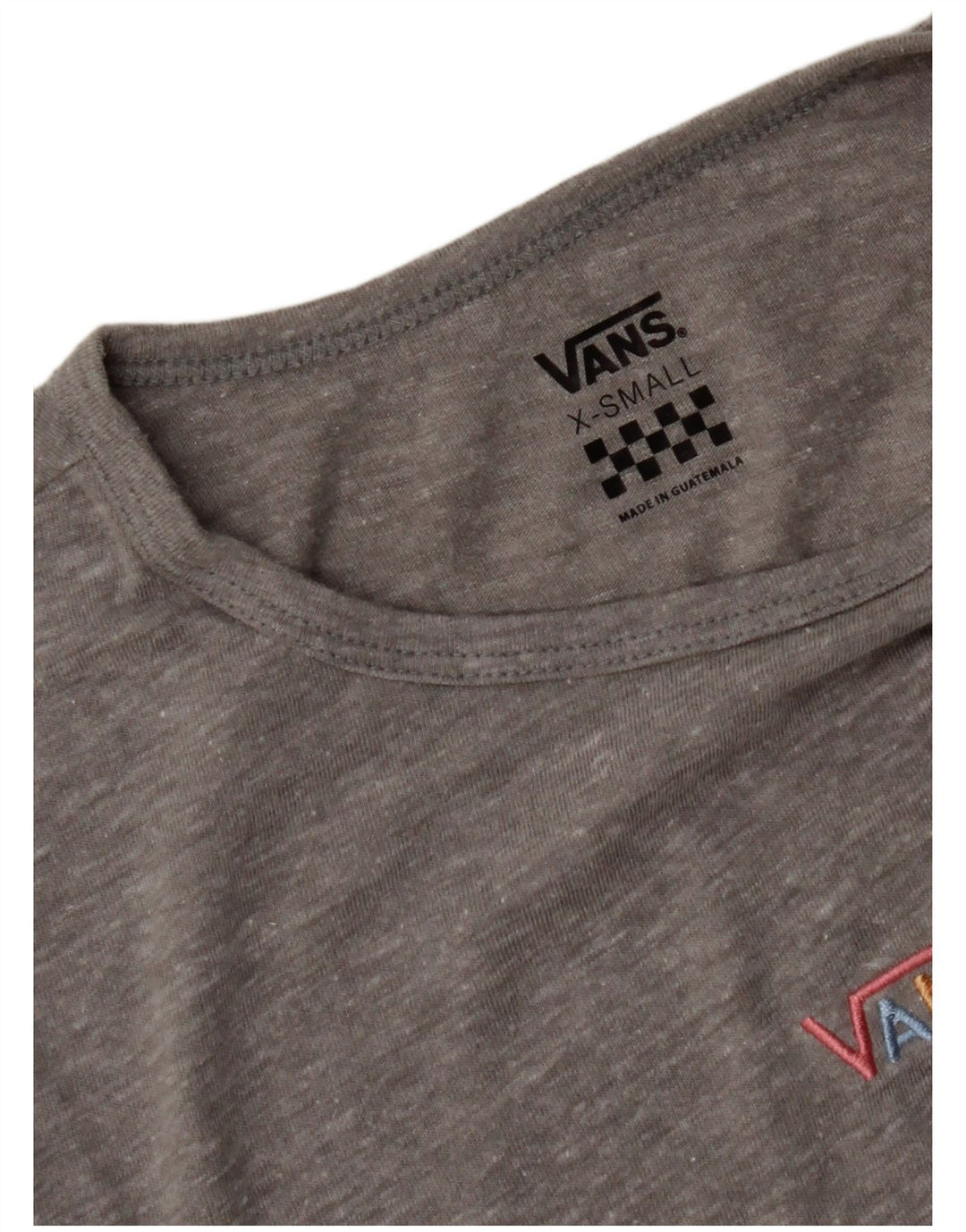 VANS Damen T-Shirt Top UK 4 XS Grau meliert