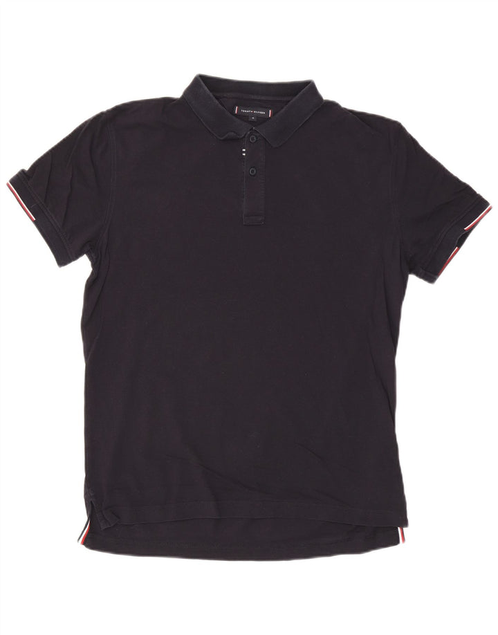 Tommy Hilfiger Herren-Poloshirt mit normaler Passform, mittelmarineblaue Baumwolle