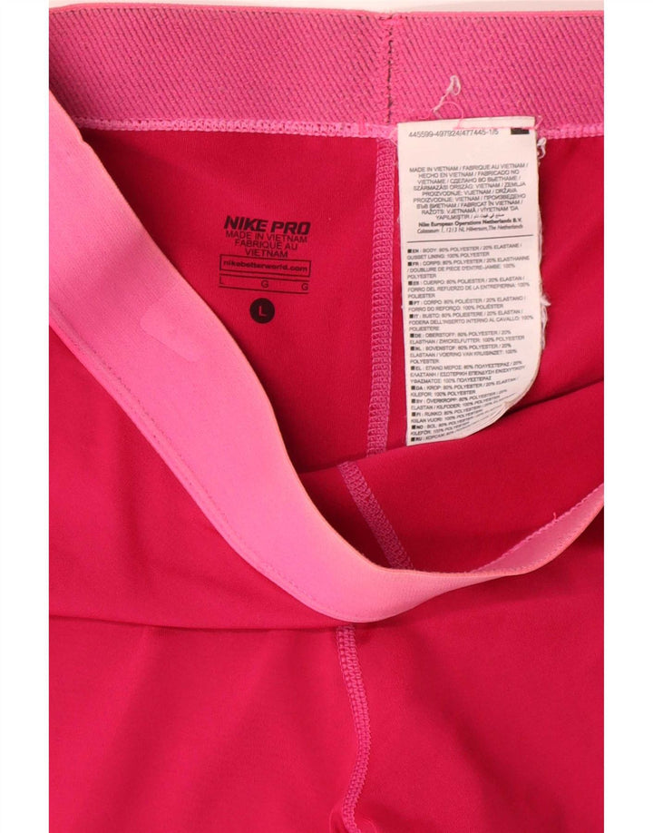 Nike Damen Dri Fit Graphic Sport Shorts UK 16 Large Rot Polyester