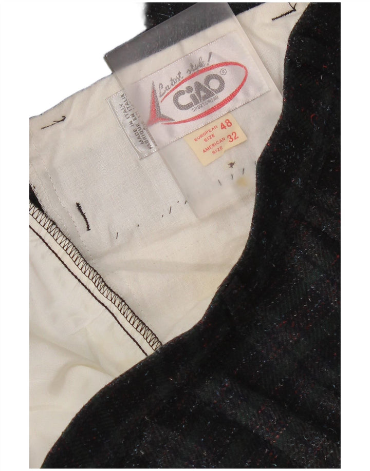 Ciao Herren gerade Freizeithose IT 48 Medium W32 L33 Grün kariert