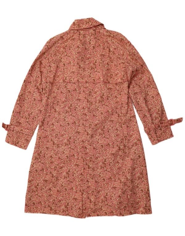 LONDON FOG Damen Trenchcoat UK 16 Große rosa geblümte Baumwolle