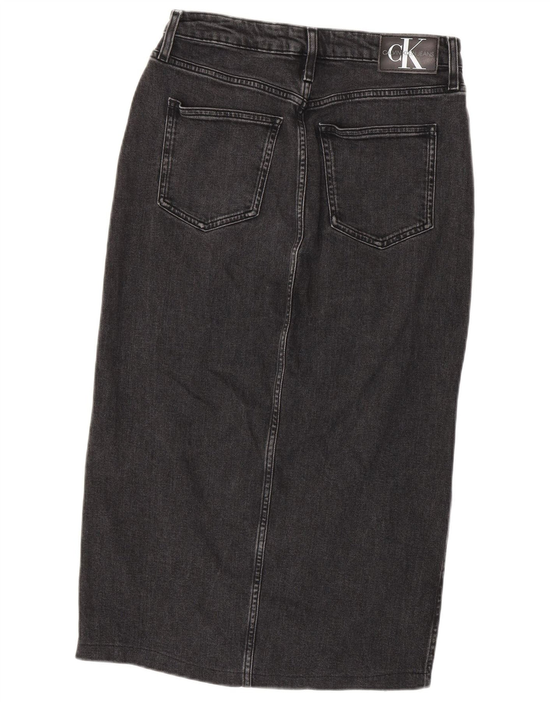 Calvin Klein Damen Jeansrock W30 mittelgraue Baumwolle