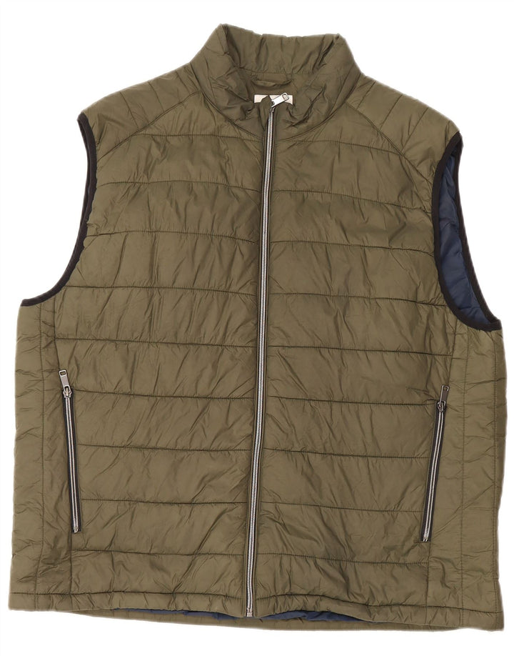 Zara Herren Wattierte Weste UK 44 2XL Khaki